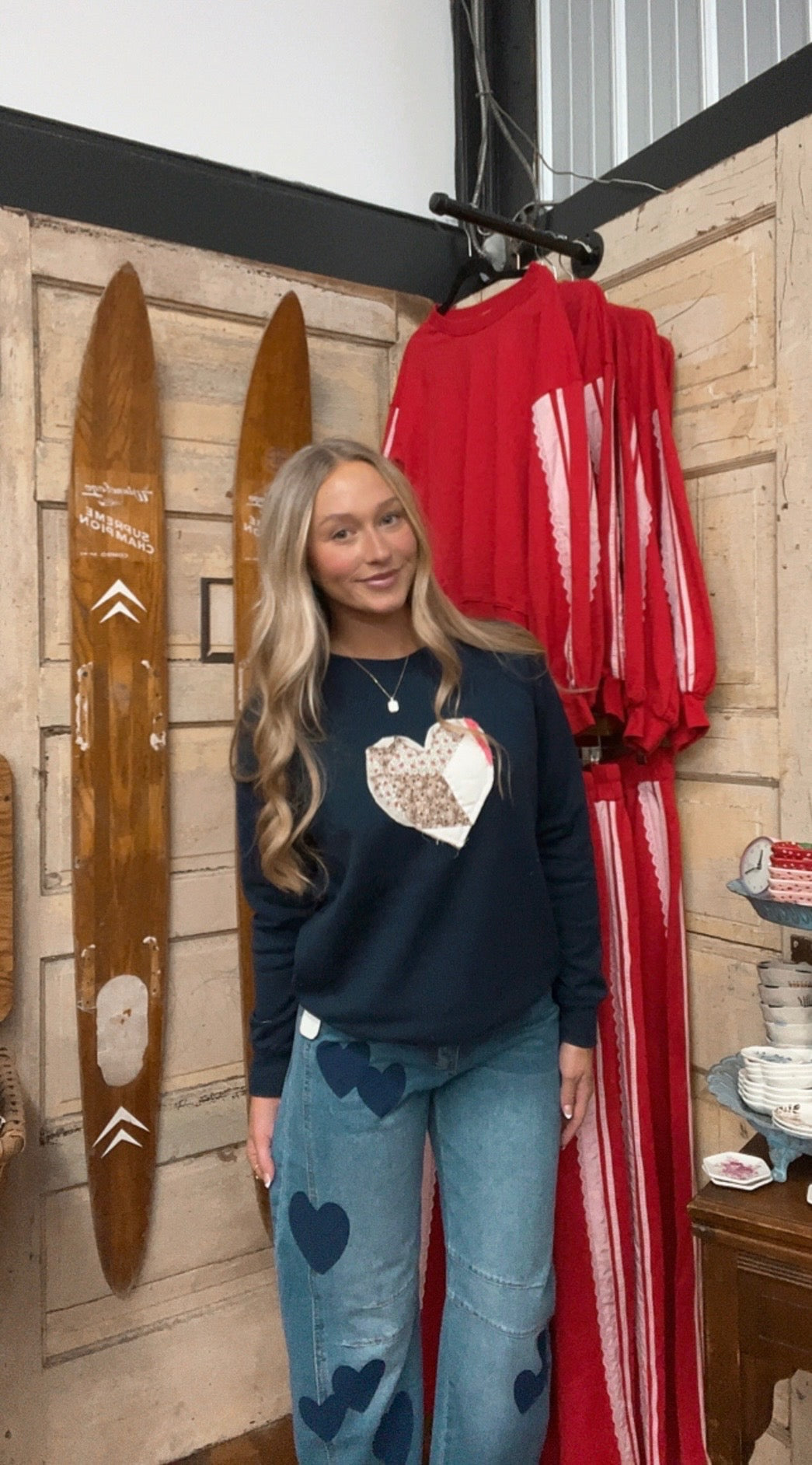 Small Quilt Heart Sweatshirt