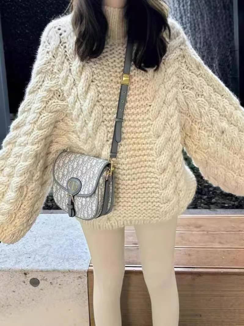 Slouchy Cable Knit Flare Sleeve Chunky Sweater Jumper