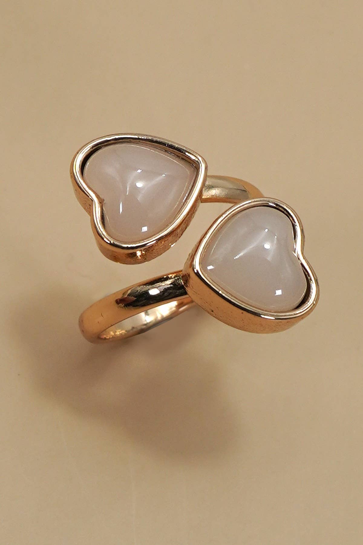 Acrylic Double Heart Statement Ring