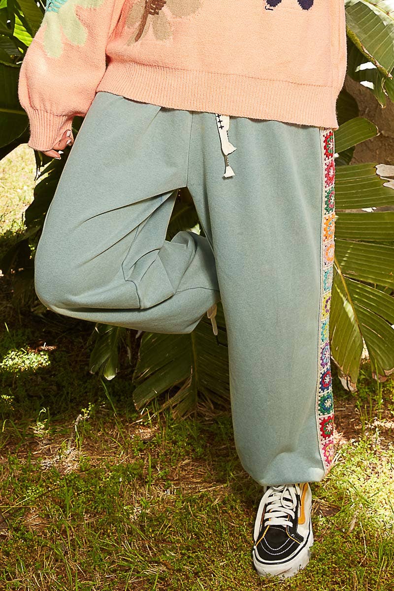 Baggy Fit Square Patch French Terry Joggers