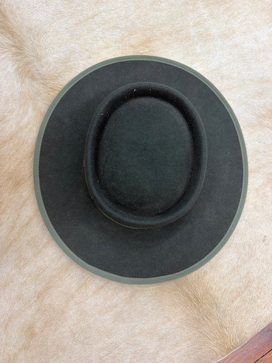 Olive & Pique Wool Felt Gambler Hat - Green