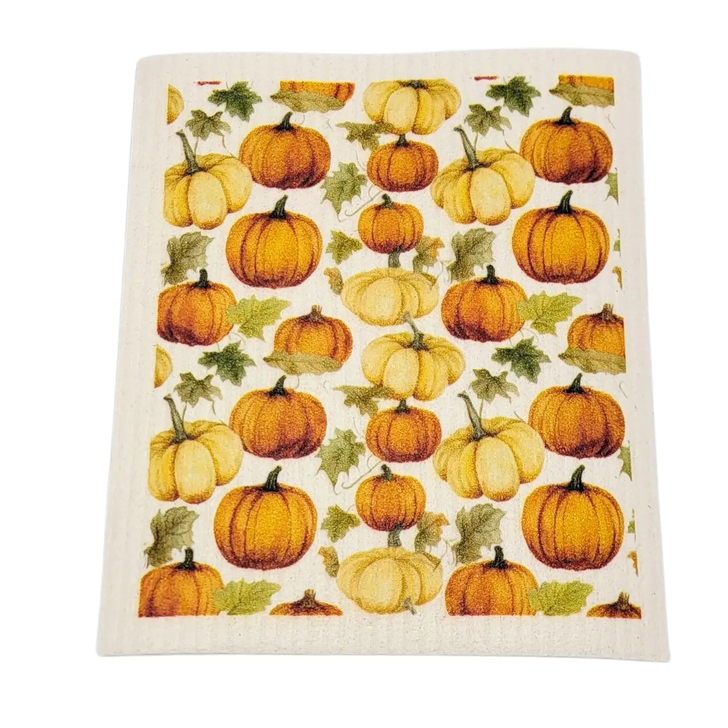 Pumpkin Patterned Fall Swedish Dishcloth