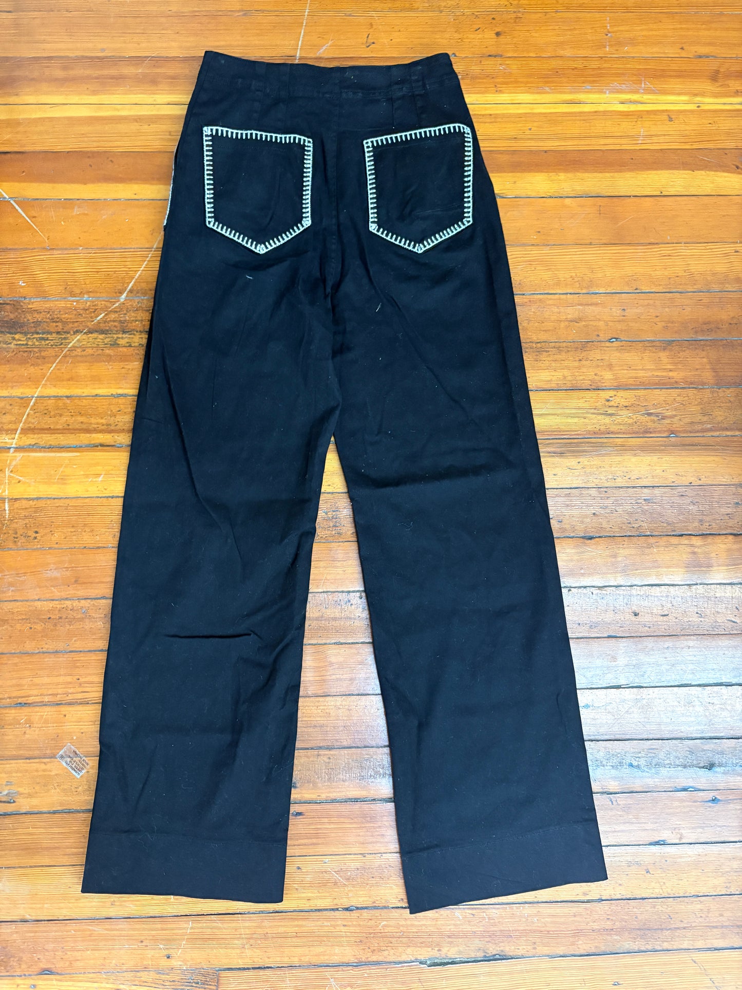 High Waisted Wide Leg Pant With Contrast Stitching