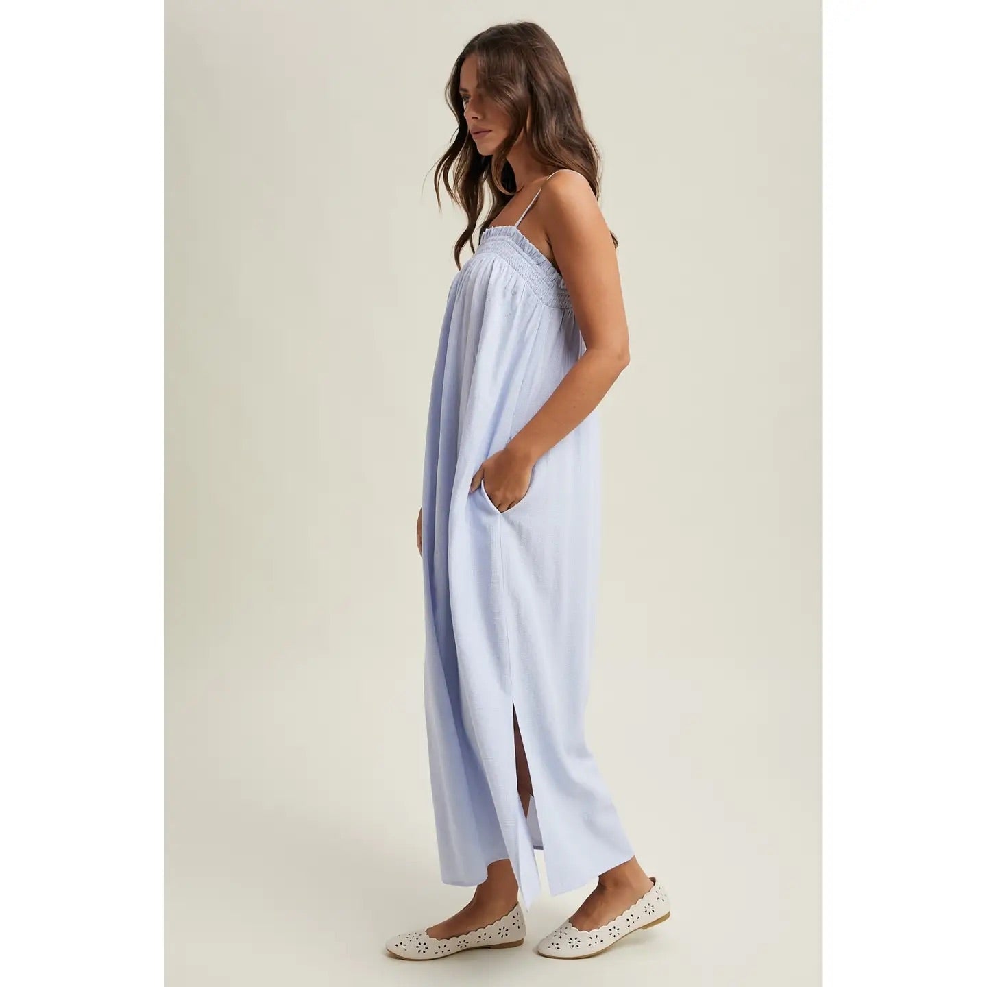 Striped Sleeveless Midi Dress