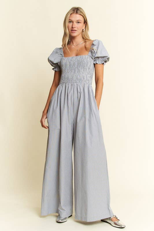 Plus Size Stripe Print Jumpsuit