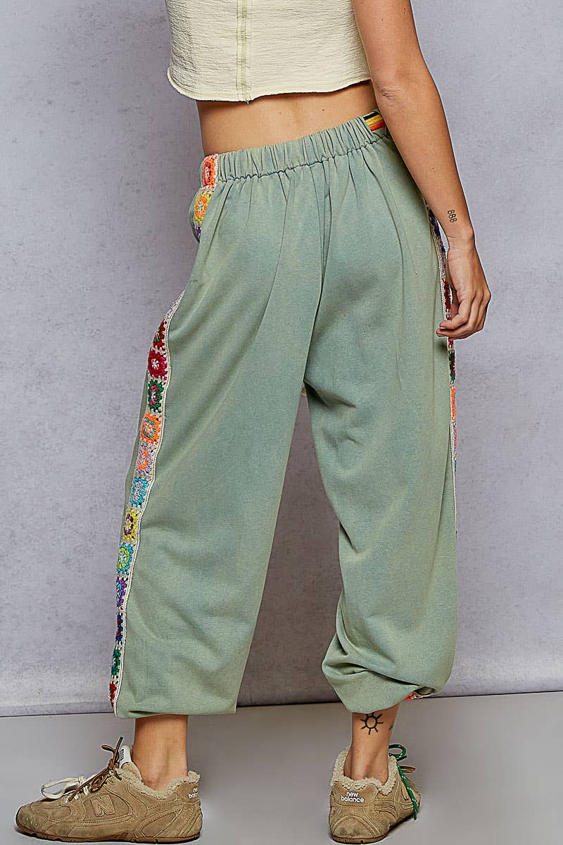 Baggy Fit Square Patch French Terry Joggers