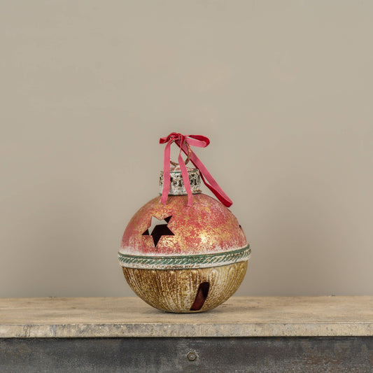 11.25" Gold, Green & Red Sleigh Bell
