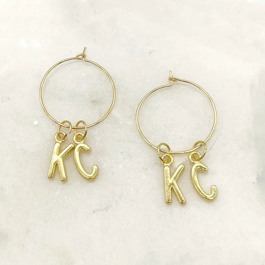 Gold KC Hoop Earrings