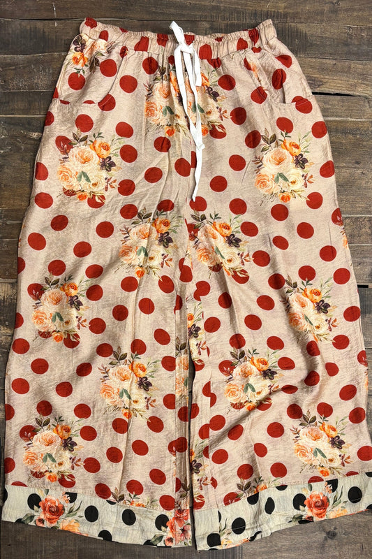 Jaded Gypsy Starlight Drift Pants - Ruby Dot
