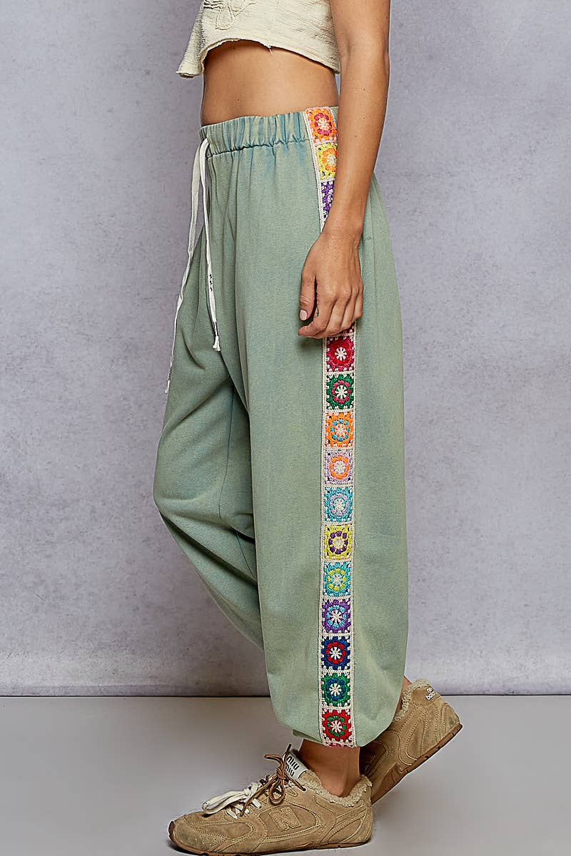 Baggy Fit Square Patch French Terry Joggers