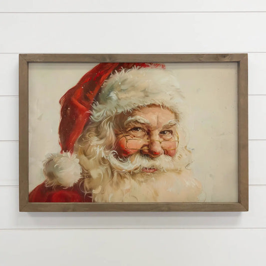 Santa Is Watching You Canvas Framed Art