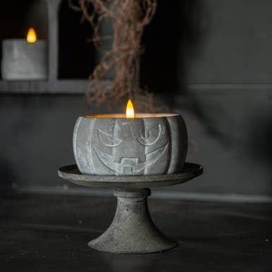 Jack-O-Lantern 3D Flame Candle - Stone