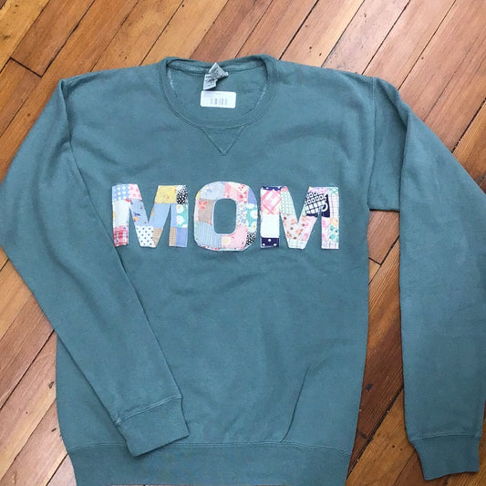 Mom Quilt Patchwork Soft Green Sweatshirt