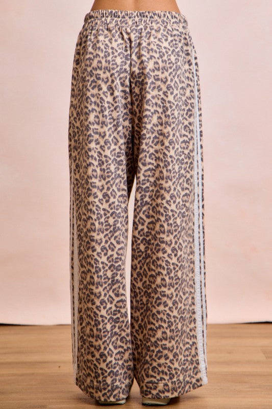 Leopard French Terry Lace Contrast Sweatpants