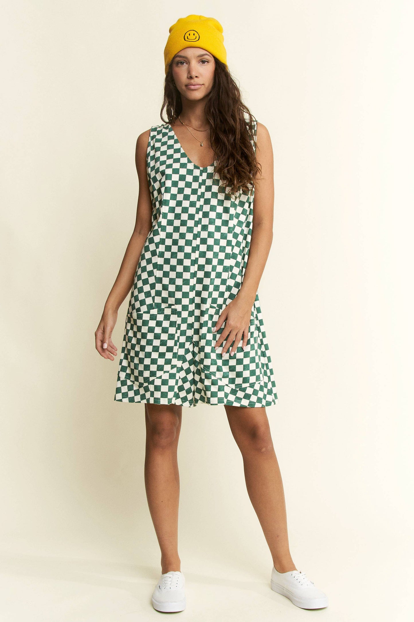 Plaid Print Shorts Romper