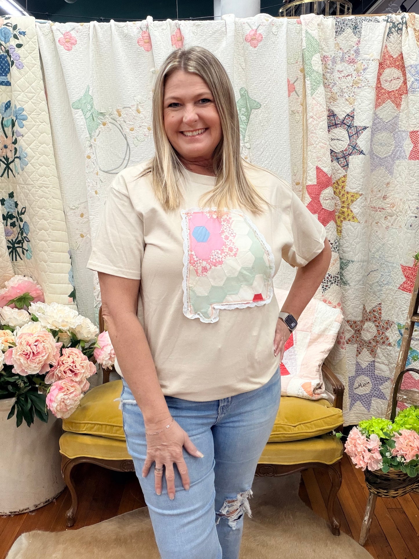 Quilted State of Alabama Tee