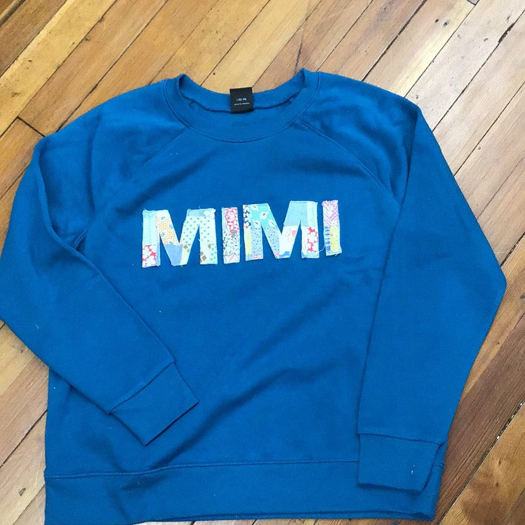 Mimi Quilt Patchwork Turquoise Sweatshirt