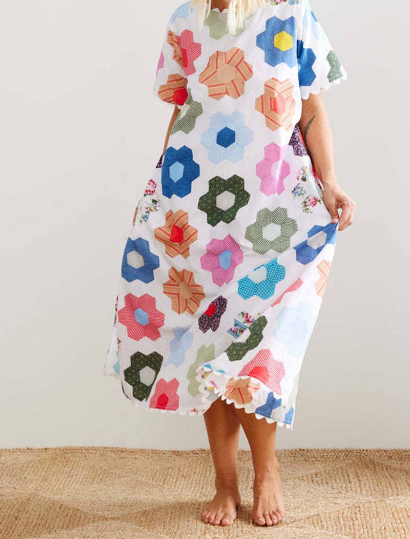 Floral Patchwork Midi Dress