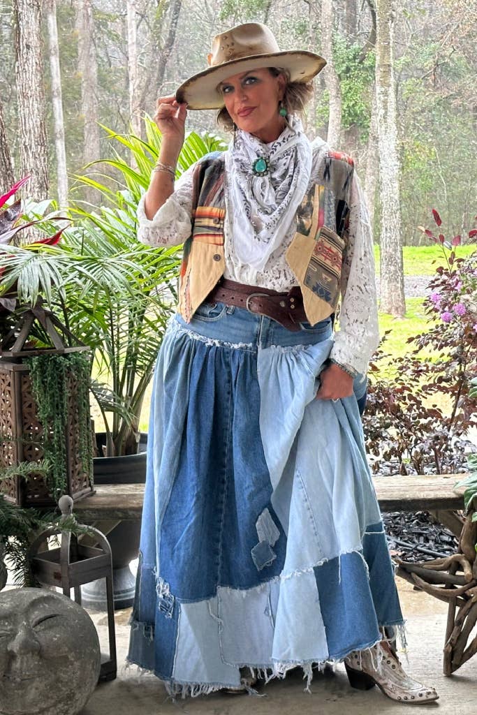 Jaded Gypsy Patched About Skirt