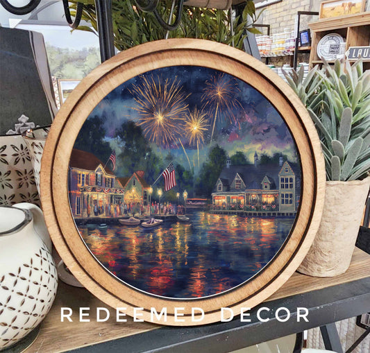8" Round 4th Of July Art
