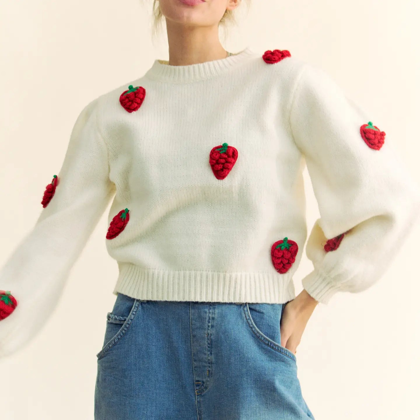 Crochet Strawberry Sweater