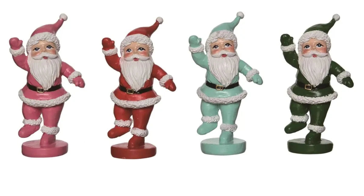 Christmas Mini Resin Colorful Dancing Santa Figures
