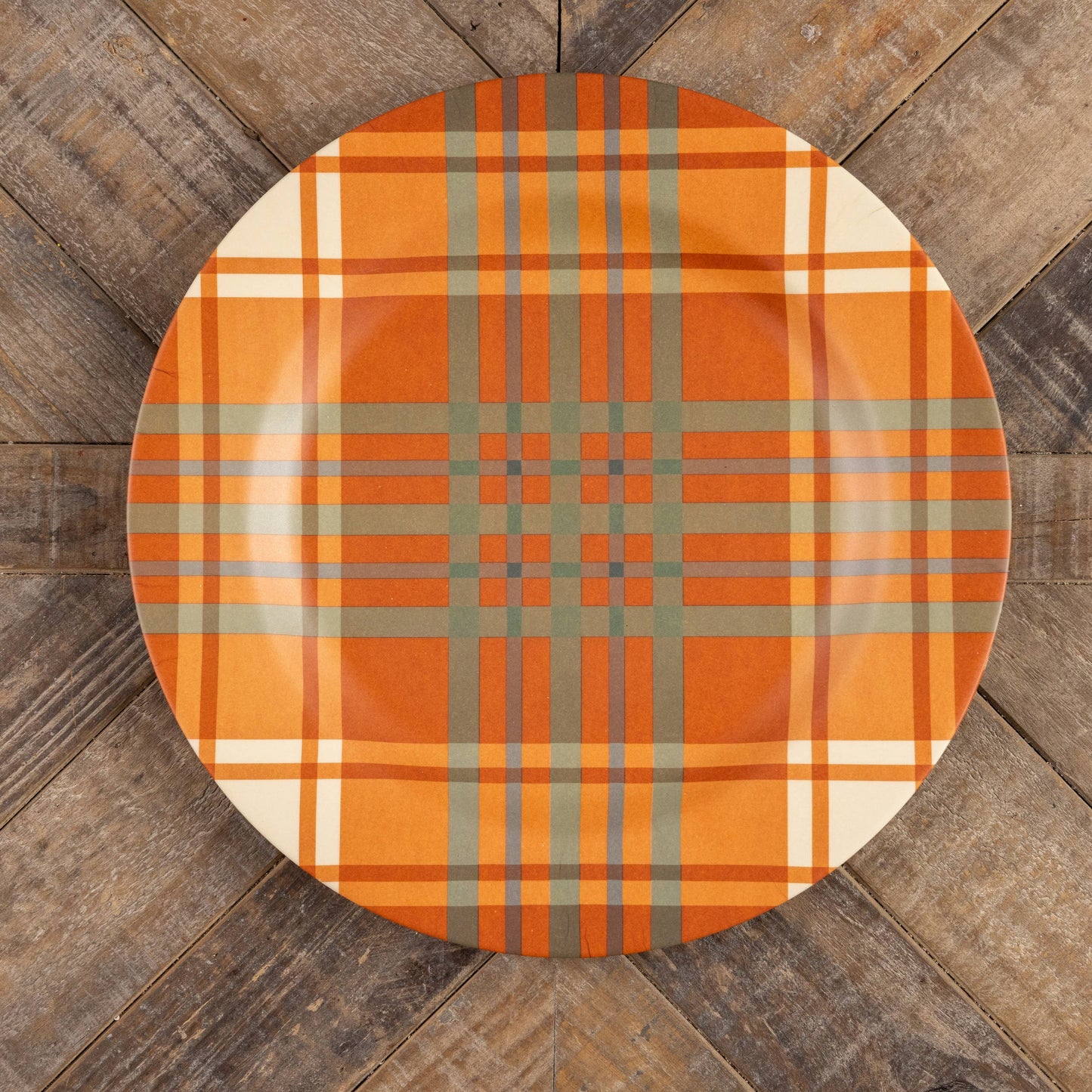 Orange & Green Plaid Charger