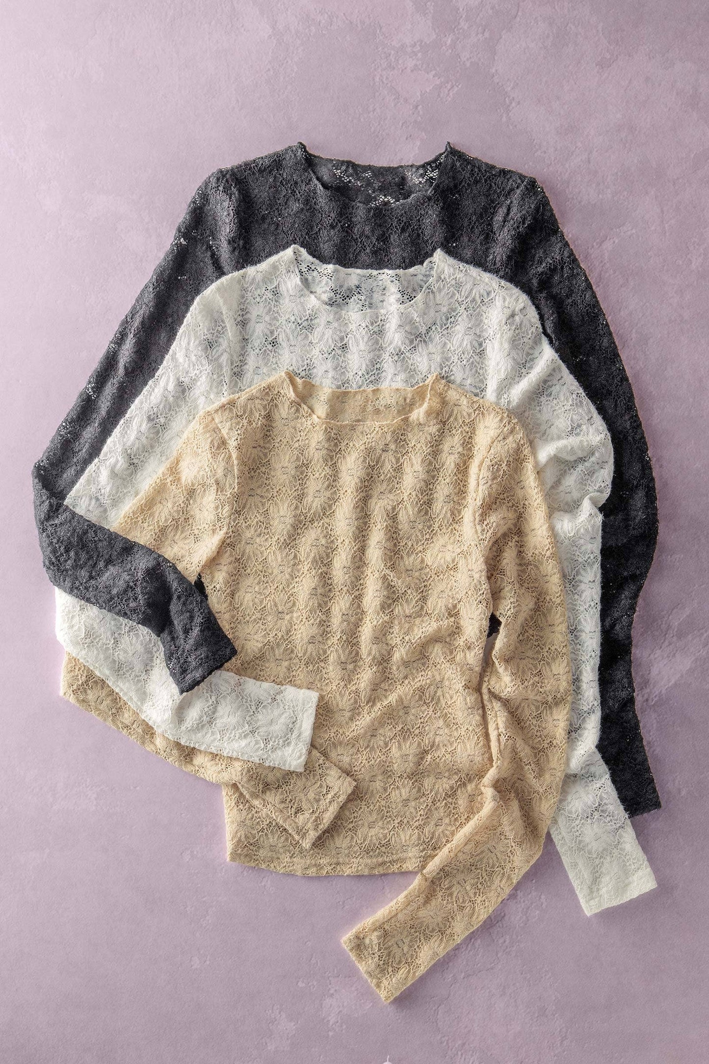 Romantic Floral Stretch Lace Layering Top