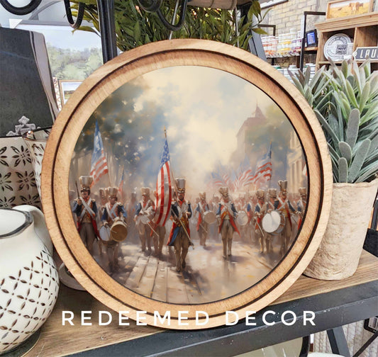 8" Round Patriotic Band Art