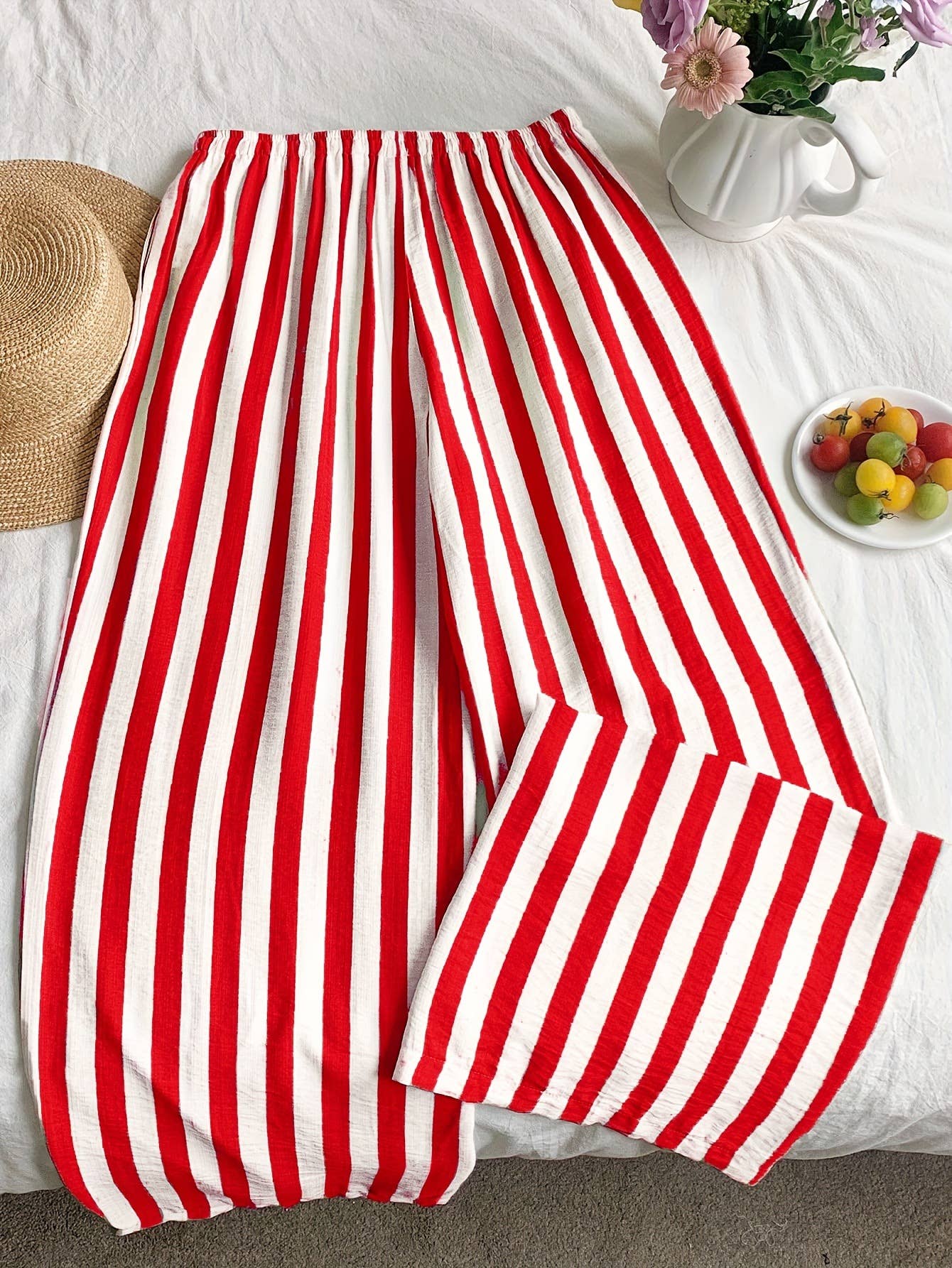 Vertical Vibes Red Stripe Pants