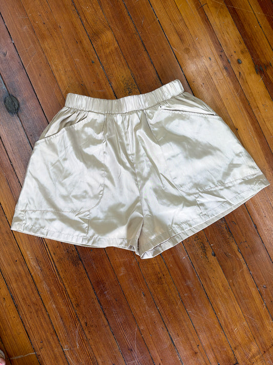 Elastic Waist Wide Leg Shorts -  Khaki