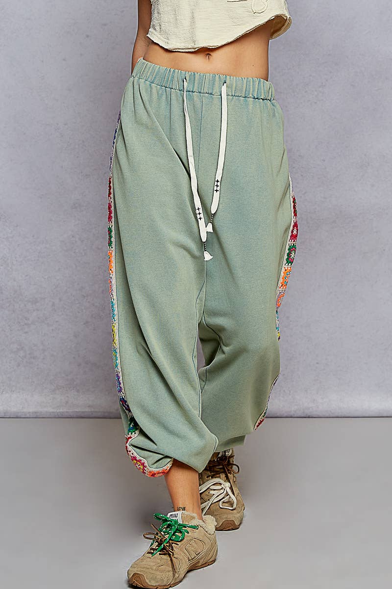 Baggy Fit Square Patch French Terry Joggers