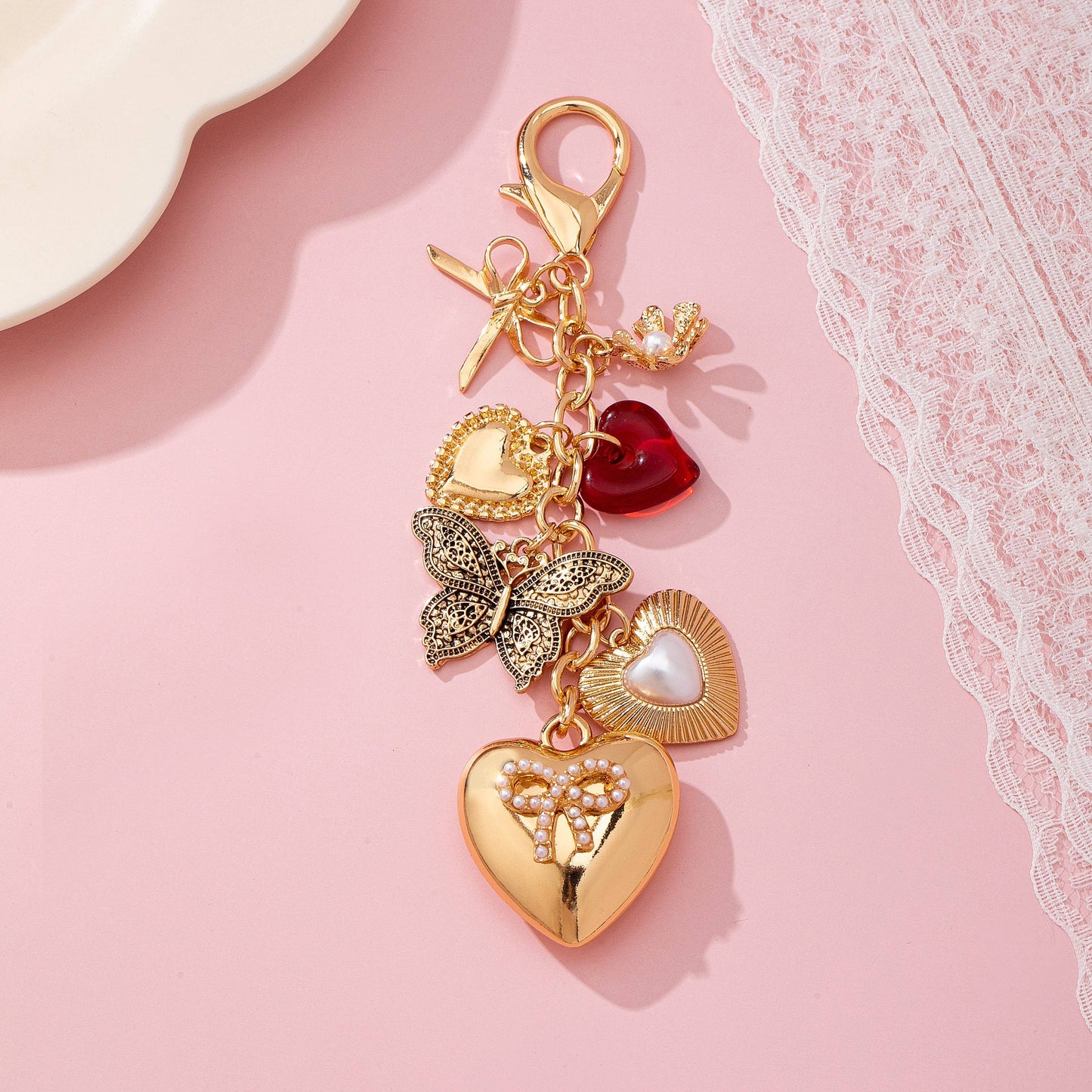 Bag Charm - Heart Bow Butterfly Charm Key Chain