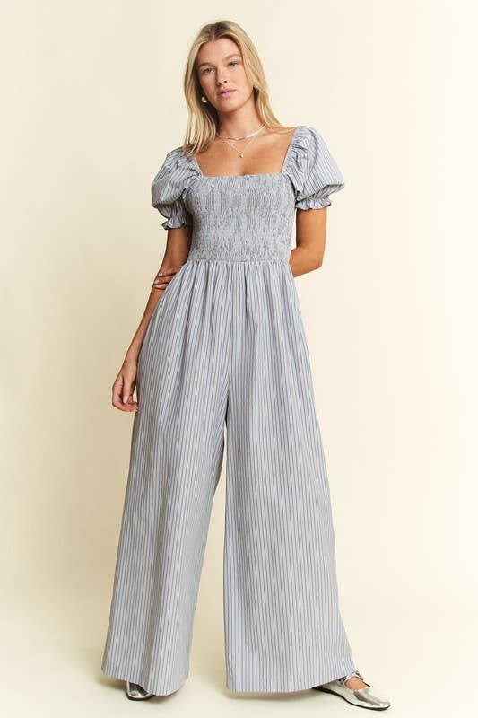 Plus Size Stripe Print Jumpsuit