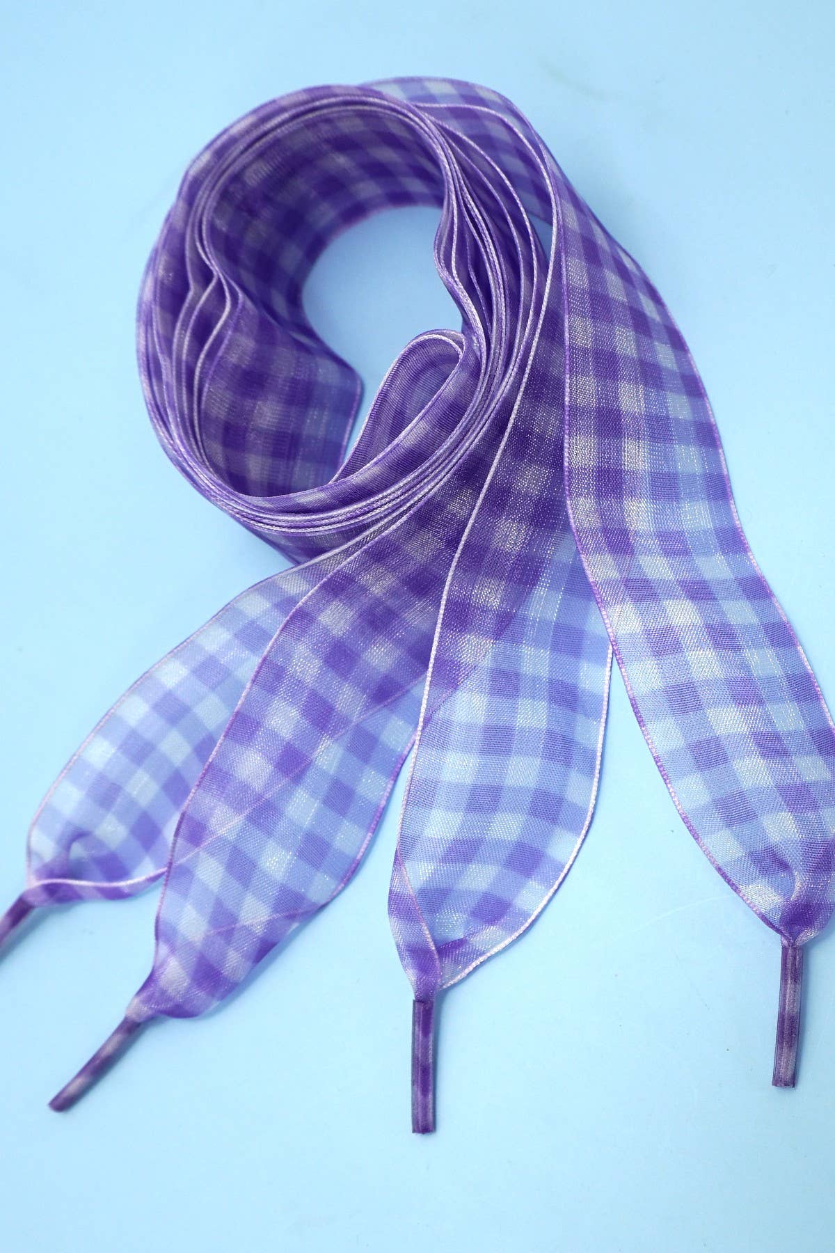 Checker Satin Organza Shoe Lace