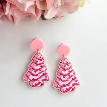 "Pink Christmas Tree" Dangles