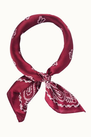 Olive & Pique Vintage Paisley Print Neckerchief - Burgandy