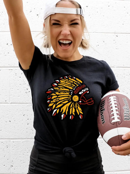 Kansas City Helmet Headdress Tee - Black