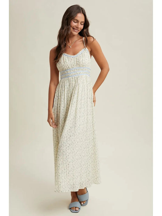 Floral Smocked Waist Maxi Dress