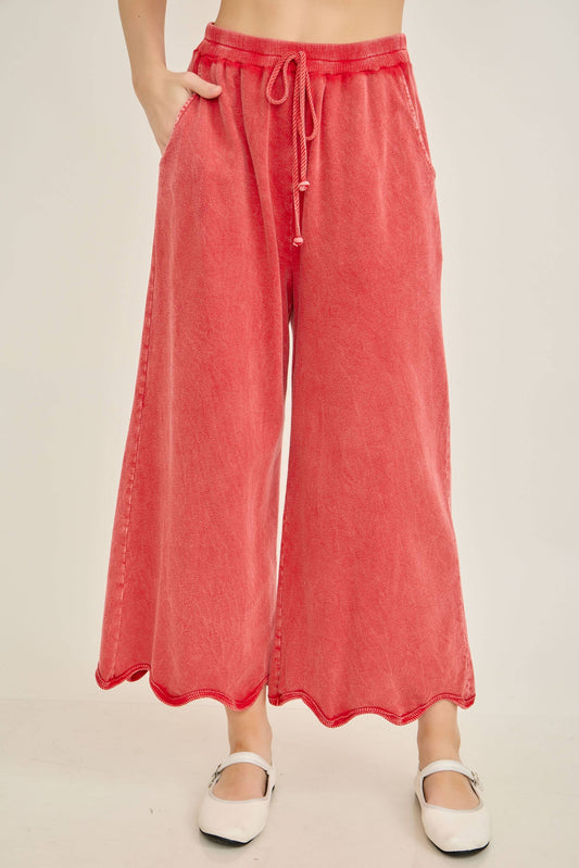 Mineral Washed Wavy Ribbed Pants