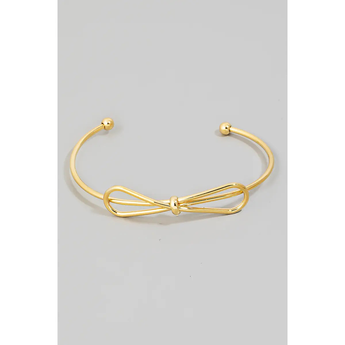 Ribbon Bow Metallic Cuff Bracelet - Gold