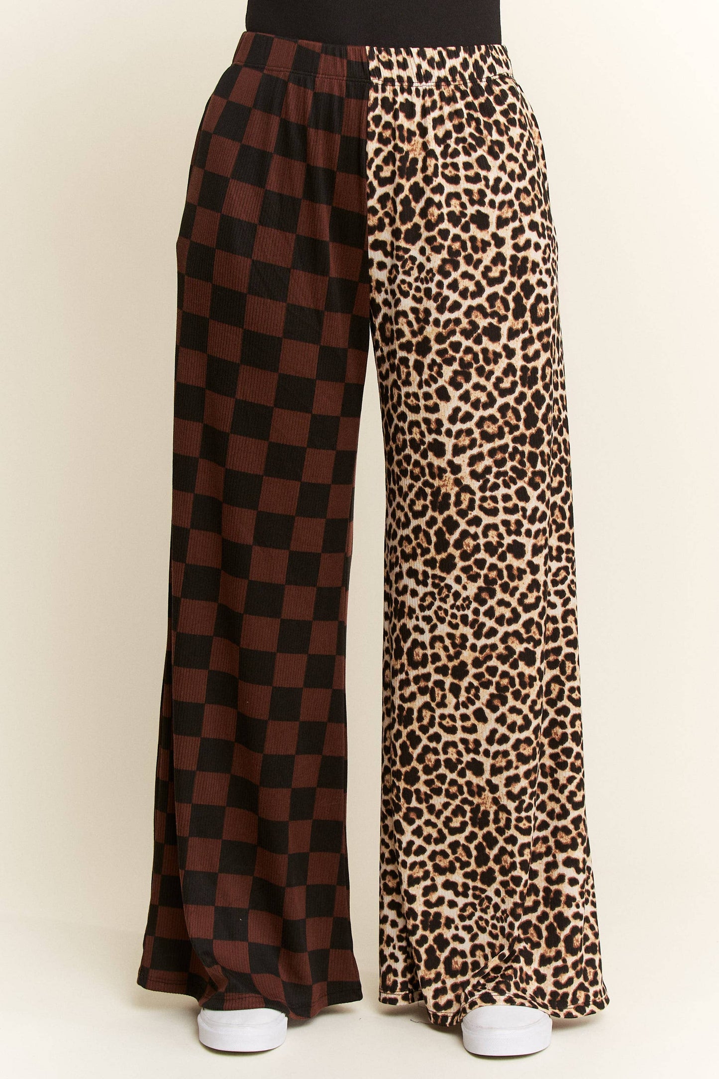 Split Decision Leopard/Checkered Pants