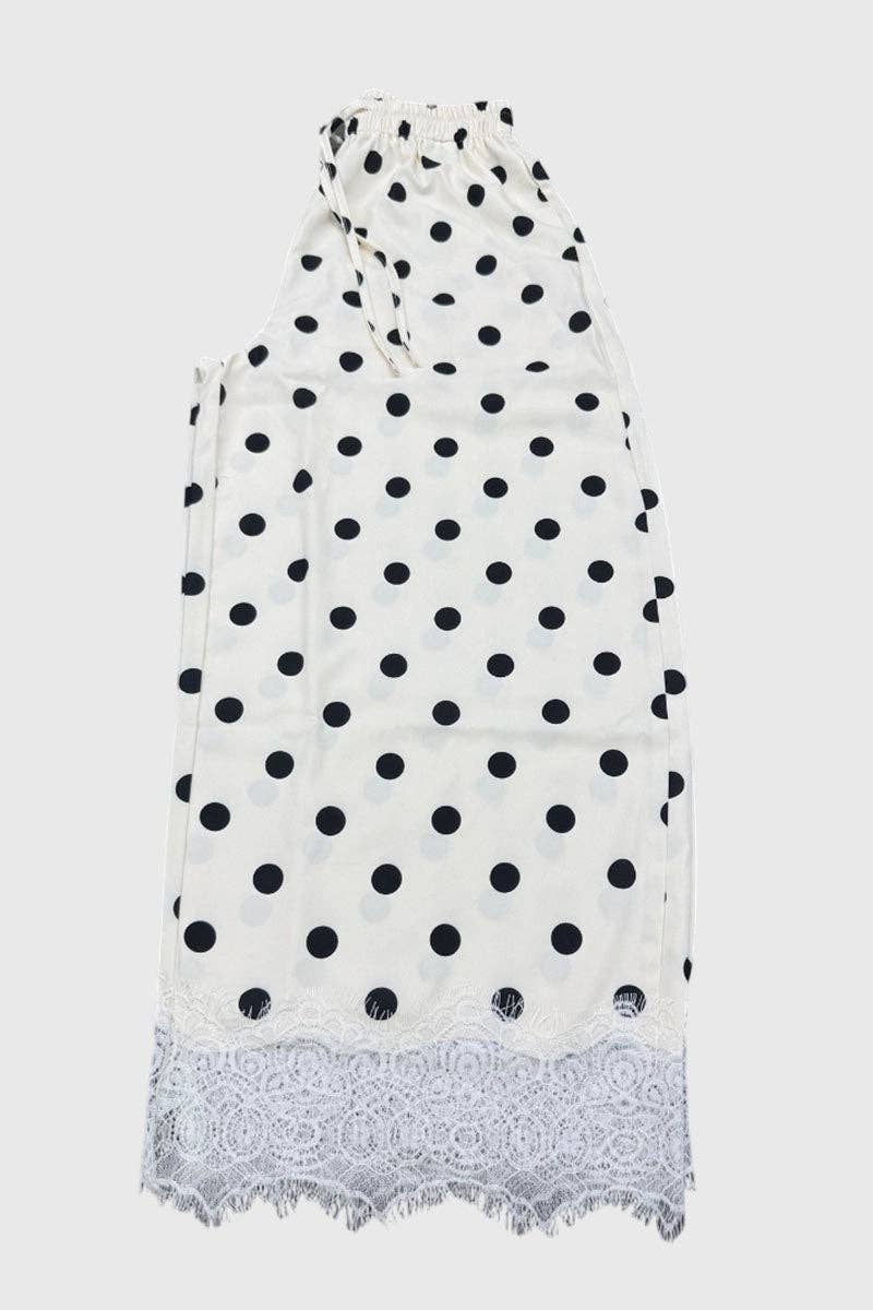 Drawstring Polka Dot Lace Pants