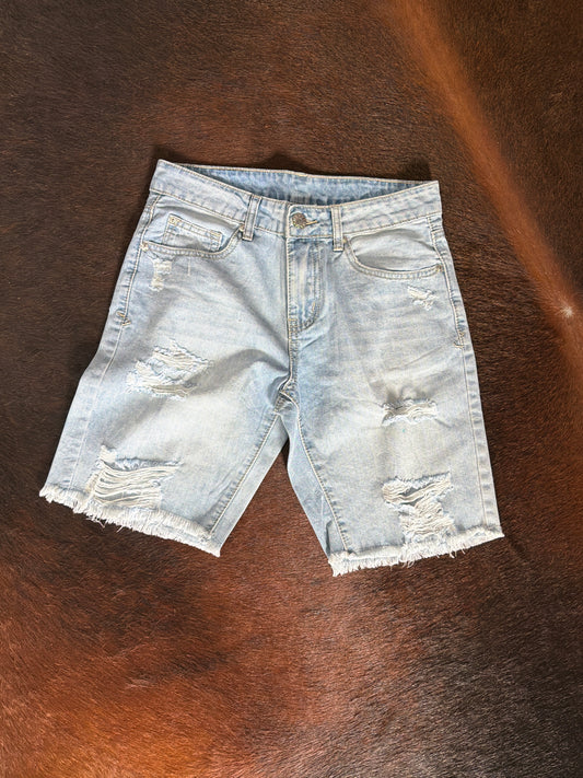 High Waisted Distressed Boyfriend Jean Short