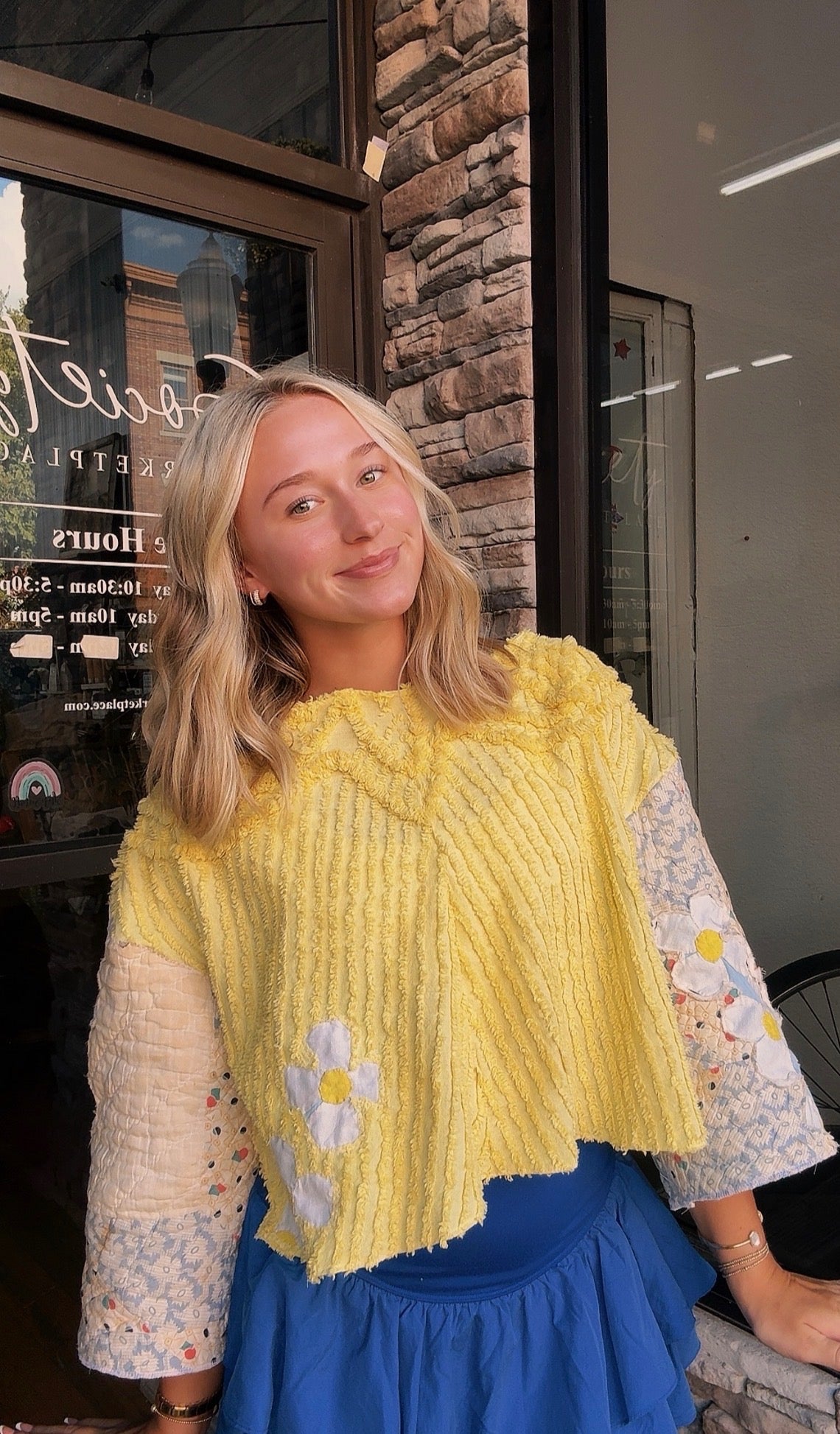 Handmade Floral Doily Chenille Pullover Top
