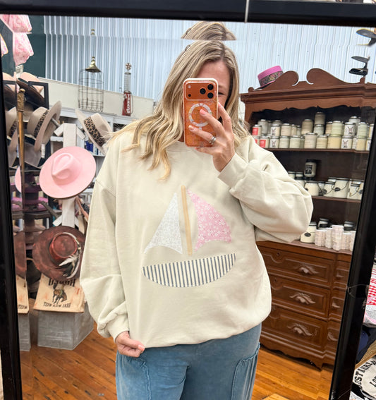 Quilted Sailboat Sweatshirt