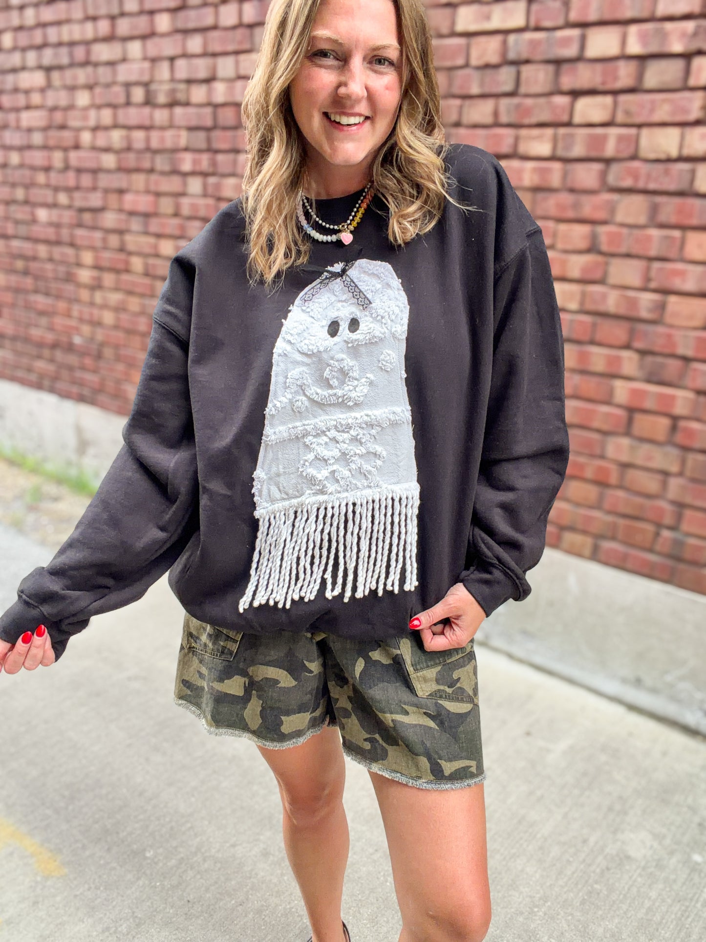 Vintage Chenille Ghost w/Fringe Sweatshirt