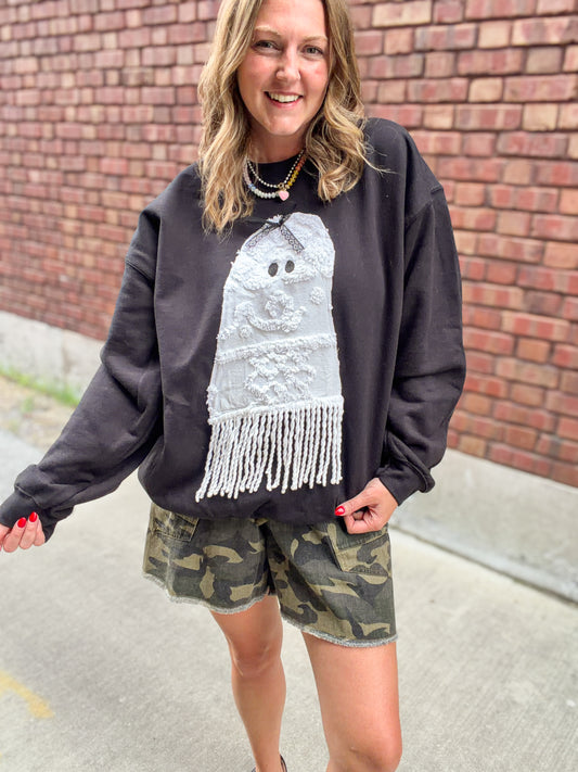 Vintage Chenille Ghost w/Fringe Sweatshirt