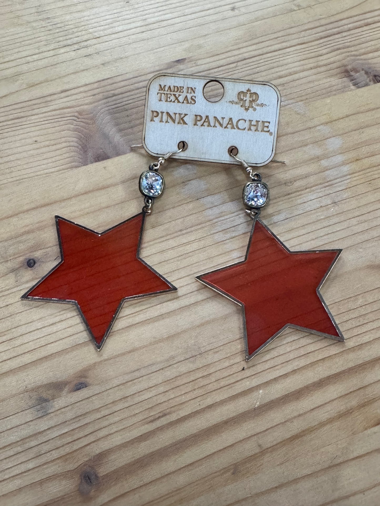 Red Acrylic Star Earrings