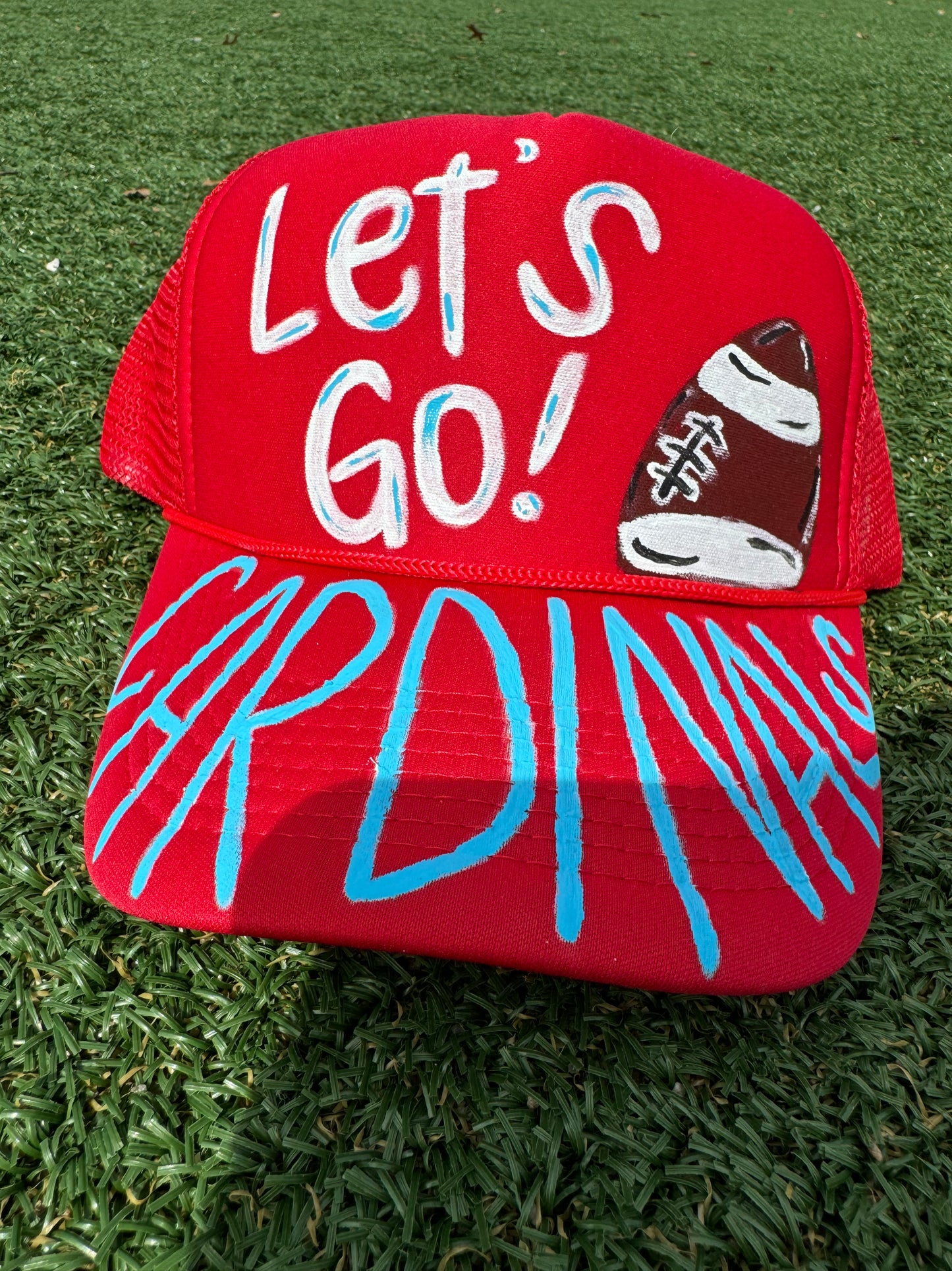 Lets Go Cardinals Football Trucker Hat